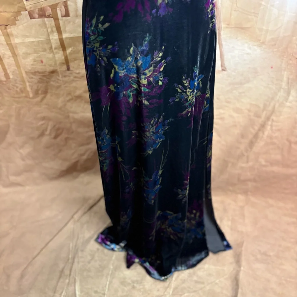 NEW Jill Stuart Women's Lace Inset Velvet Floral Maxi Dress - Picture 6 of 13